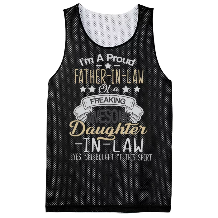 Proud Father In Law Of A Awesome Daughter-In-Law Mesh Reversible Basketball Jersey Tank