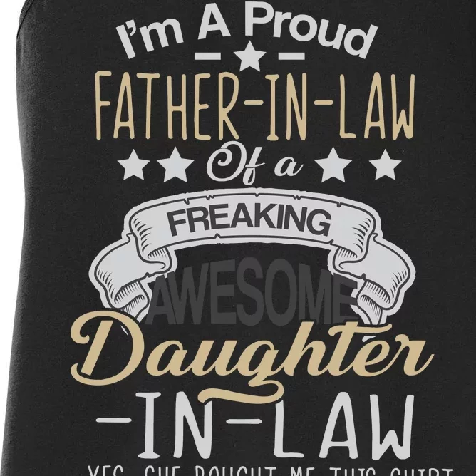 Proud Father In Law Of A Awesome Daughter-In-Law Women's Racerback Tank