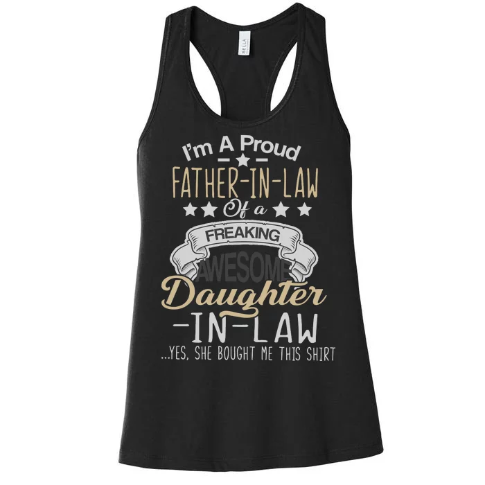 Proud Father In Law Of A Awesome Daughter-In-Law Women's Racerback Tank