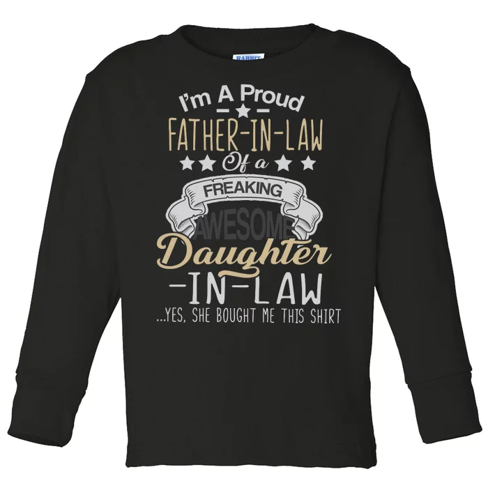 Proud Father In Law Of A Awesome Daughter-In-Law Toddler Long Sleeve Shirt