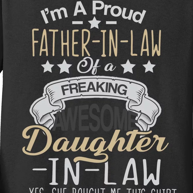 Proud Father In Law Of A Awesome Daughter-In-Law Kids Long Sleeve Shirt