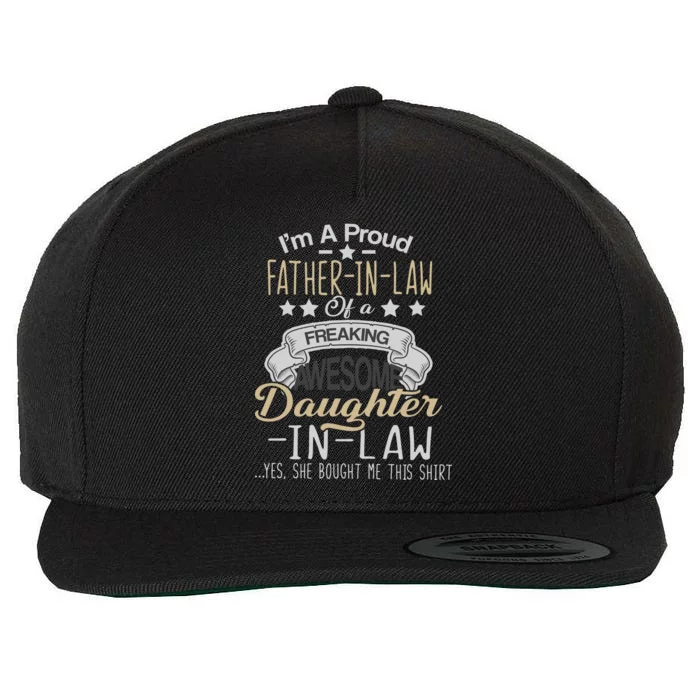 Proud Father In Law Of A Awesome Daughter-In-Law Wool Snapback Cap