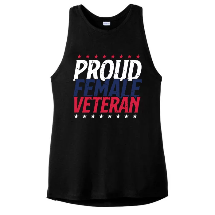 Proud Female Veteran Ladies Tri-Blend Wicking Tank