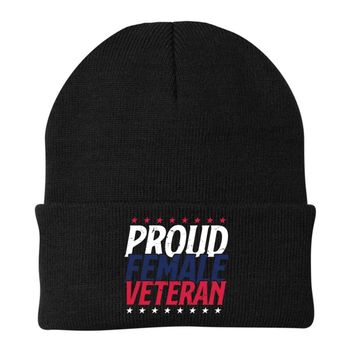 Proud Female Veteran Knit Cap Winter Beanie