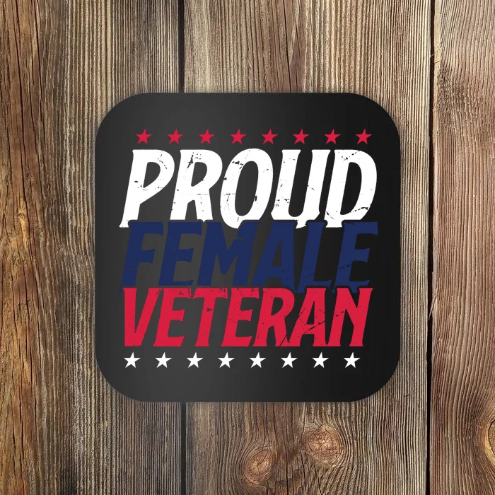 Proud Female Veteran Coaster