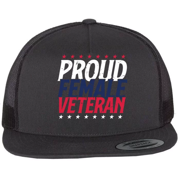 Proud Female Veteran Flat Bill Trucker Hat