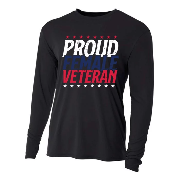 Proud Female Veteran Cooling Performance Long Sleeve Crew