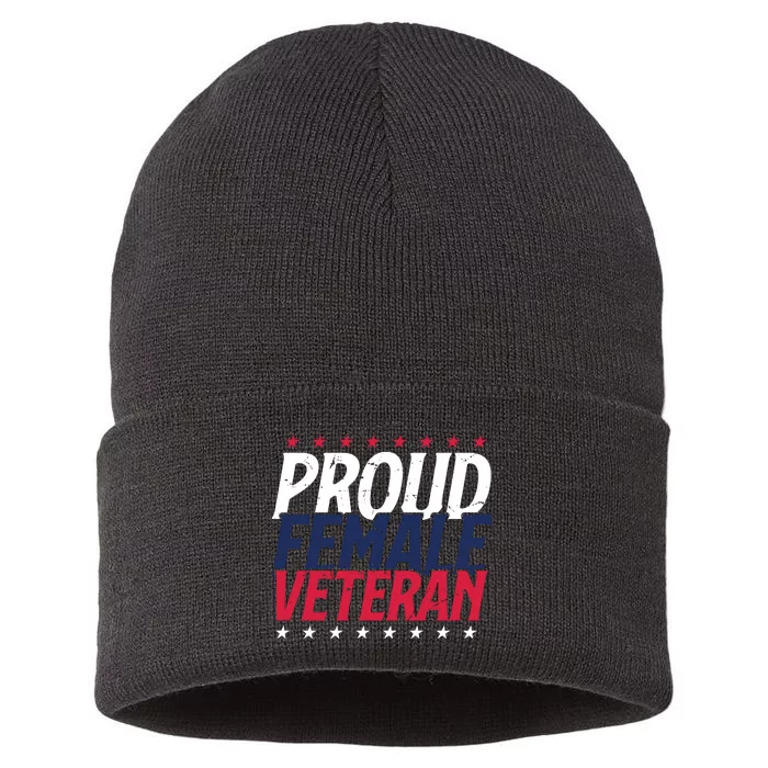 Proud Female Veteran Sustainable Knit Beanie