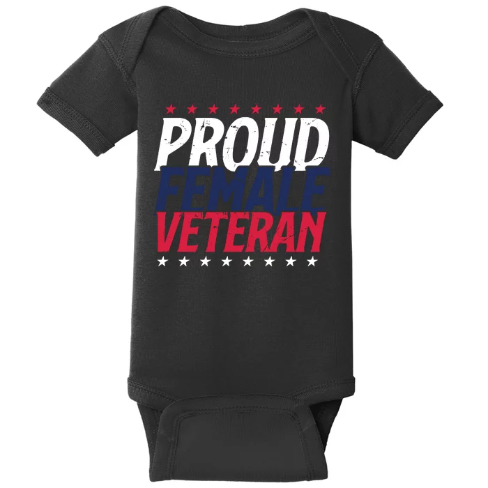 Proud Female Veteran Baby Bodysuit