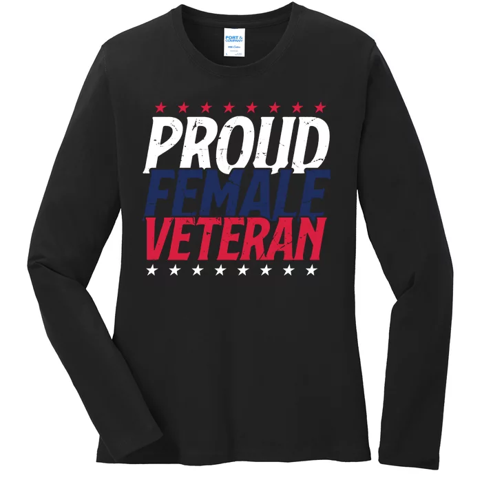 Proud Female Veteran Ladies Long Sleeve Shirt