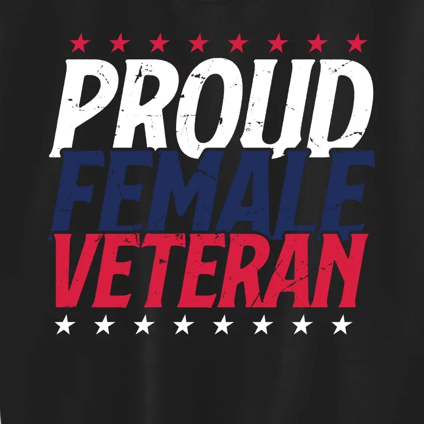 Proud Female Veteran Kids Sweatshirt