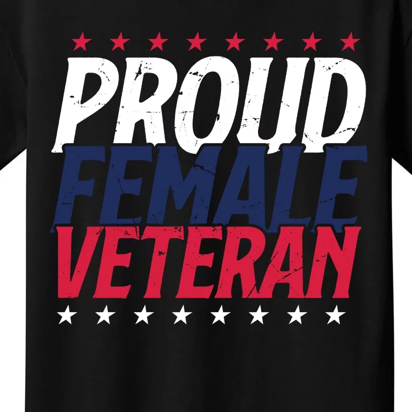 Proud Female Veteran Kids T-Shirt