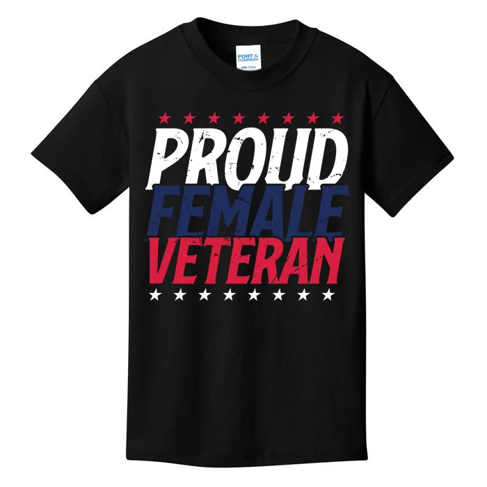 Proud Female Veteran Kids T-Shirt