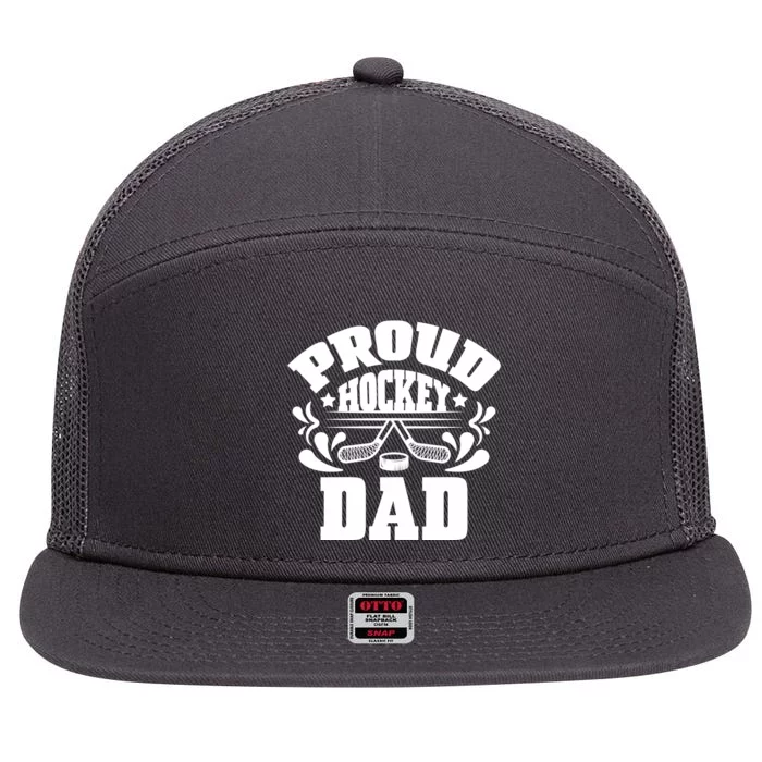 Proud Hockey Dad 7 Panel Mesh Trucker Snapback Hat