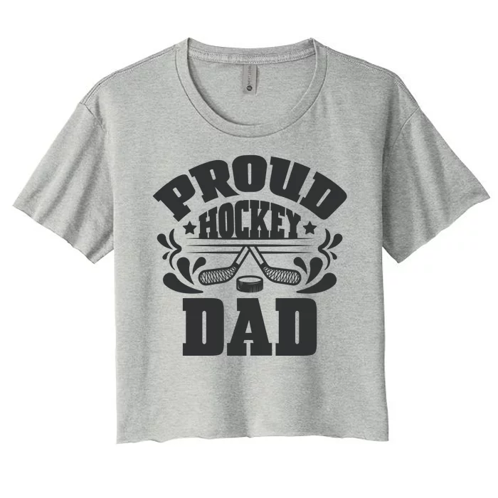 Proud Hockey Dad Women's Crop Top Tee