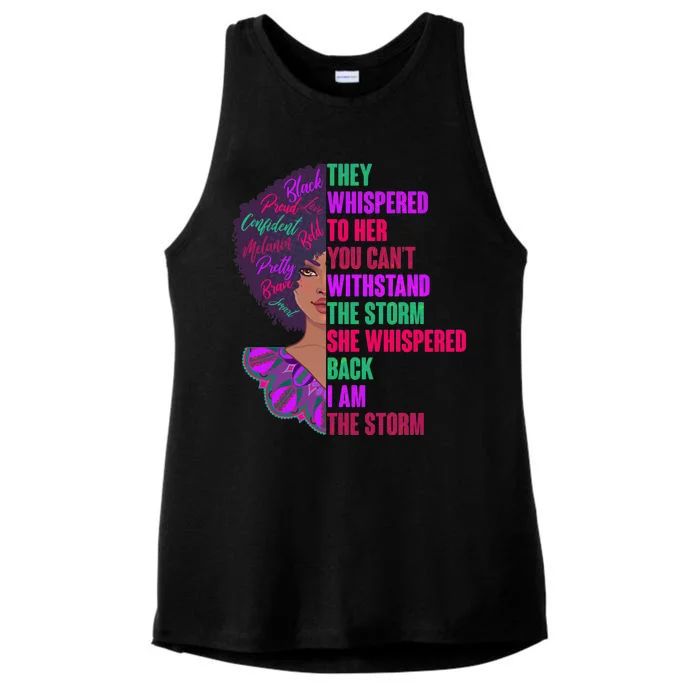 Proud Inspiring Black Woman I Am The Storm Ladies Tri-Blend Wicking Tank