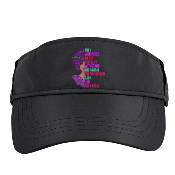 Proud Inspiring Black Woman I Am The Storm Adult Drive Performance Visor