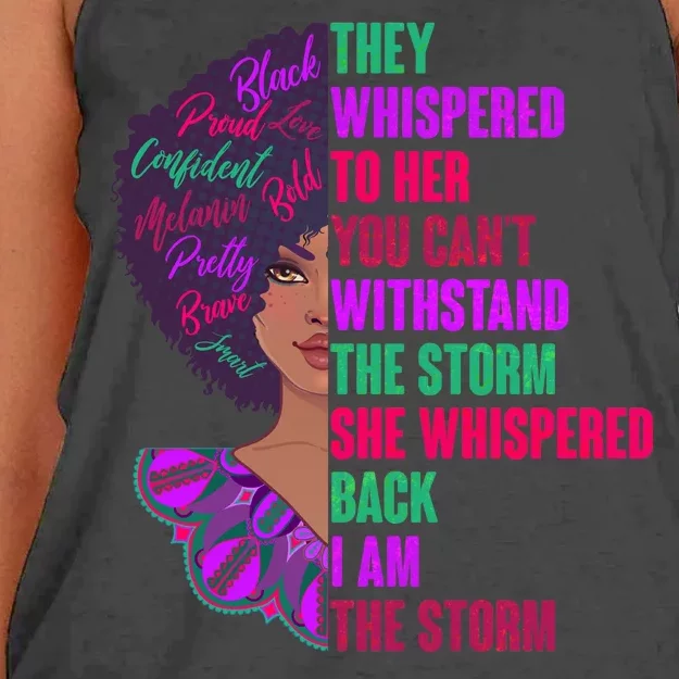 Proud Inspiring Black Woman I Am The Storm Women's Knotted Racerback Tank