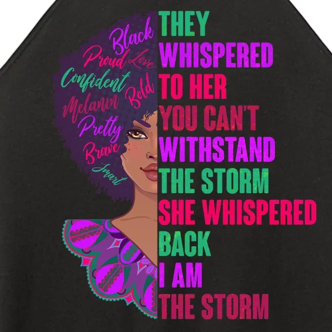 Proud Inspiring Black Woman I Am The Storm Women’s Perfect Tri Rocker Tank