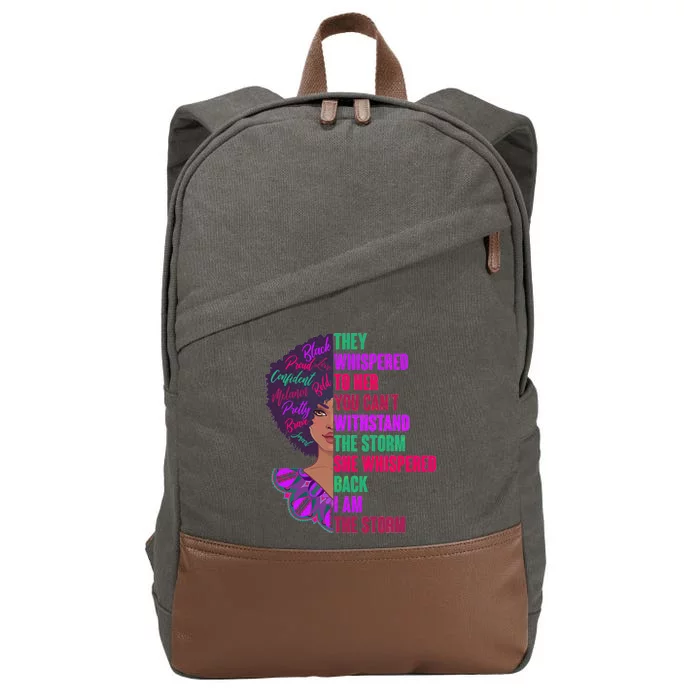 Proud Inspiring Black Woman I Am The Storm Cotton Canvas Backpack