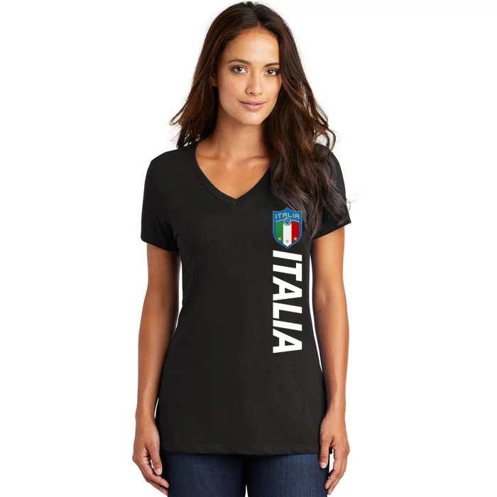 Proud Italian Italia Soccer Jersey Champs Women's V-Neck T-Shirt