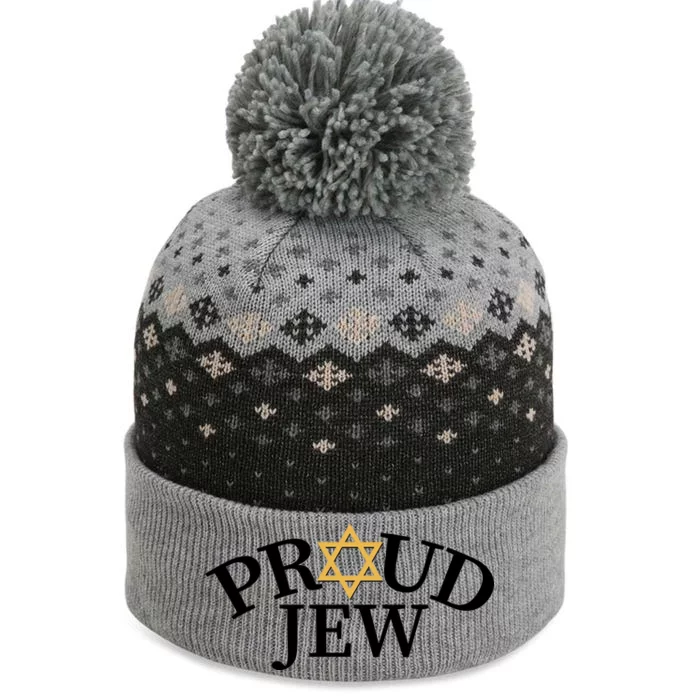 Proud Jew Jewish Star Logo The Baniff Cuffed Pom Beanie