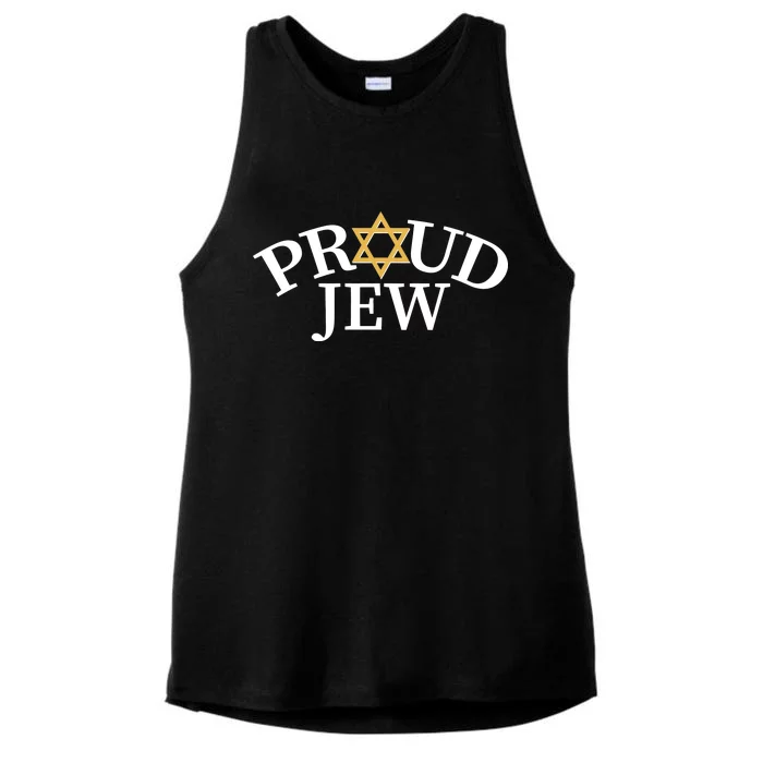 Proud Jew Jewish Star Logo Ladies Tri-Blend Wicking Tank