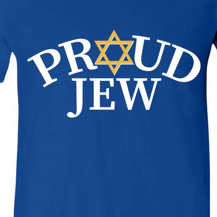 Proud Jew Jewish Star Logo V-Neck T-Shirt