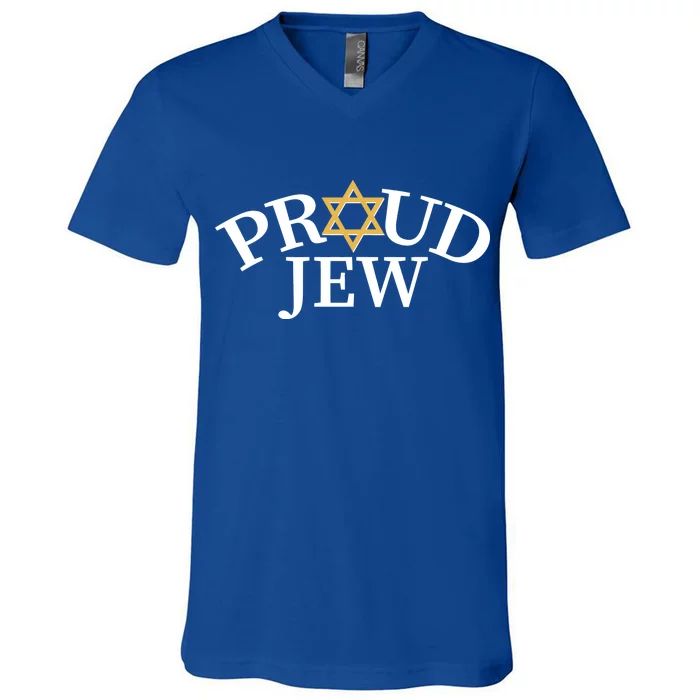 Proud Jew Jewish Star Logo V-Neck T-Shirt