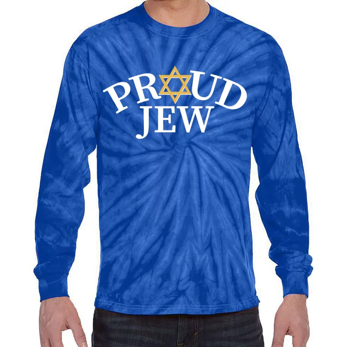 Proud Jew Jewish Star Logo Tie-Dye Long Sleeve Shirt