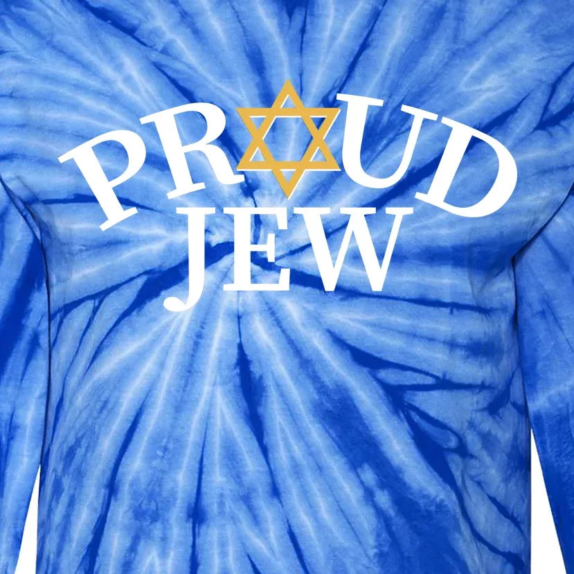 Proud Jew Jewish Star Logo Tie-Dye Long Sleeve Shirt