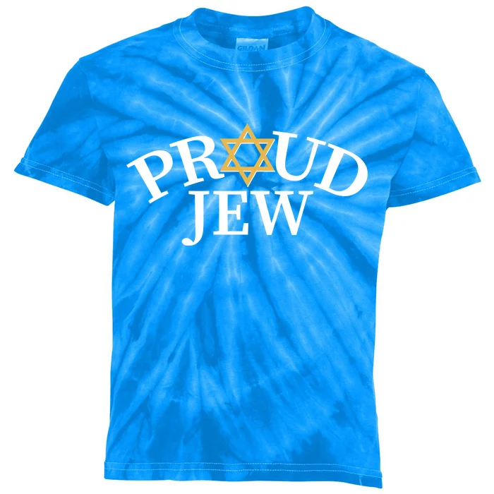 Proud Jew Jewish Star Logo Kids Tie-Dye T-Shirt