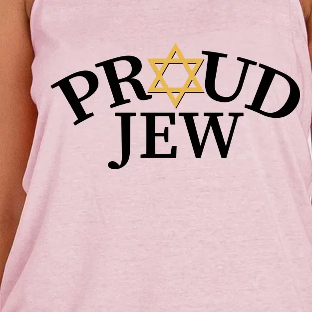 Proud Jew Jewish Star Logo Women's Knotted Racerback Tank