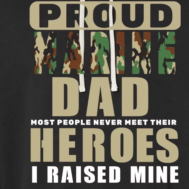 Proud Marine Dad Garment-Dyed Fleece Hoodie