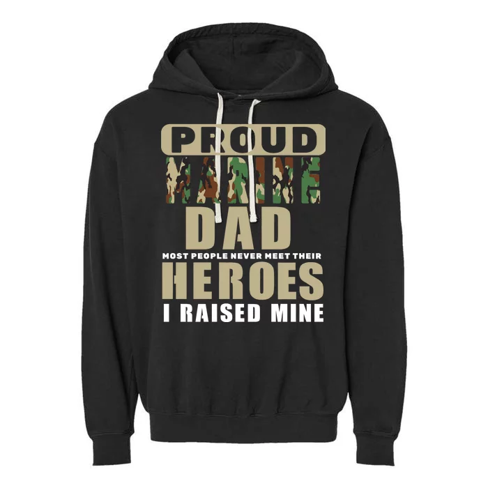 Proud Marine Dad Garment-Dyed Fleece Hoodie