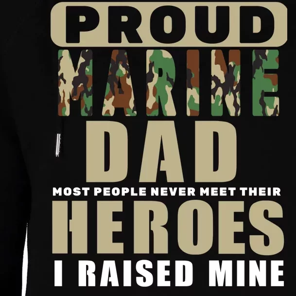 Proud Marine Dad Womens Funnel Neck Pullover Hood