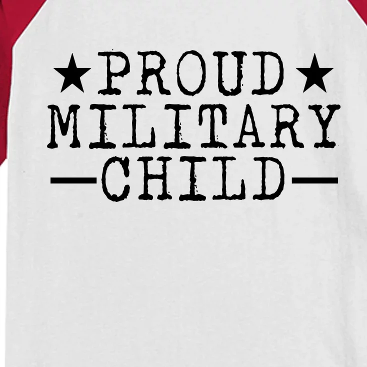 Proud Military Child Kids Colorblock Raglan Jersey