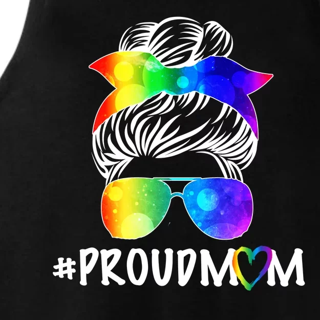 Proud Mom LGBT Rainbow Pride Ladies Tri-Blend Wicking Tank