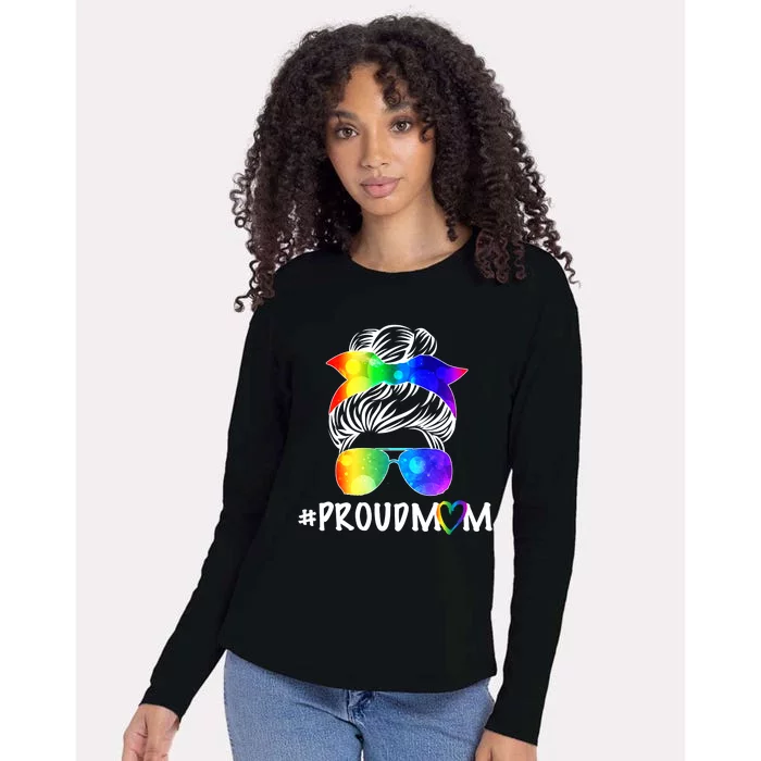 Proud Mom LGBT Rainbow Pride Womens Cotton Relaxed Long Sleeve T-Shirt