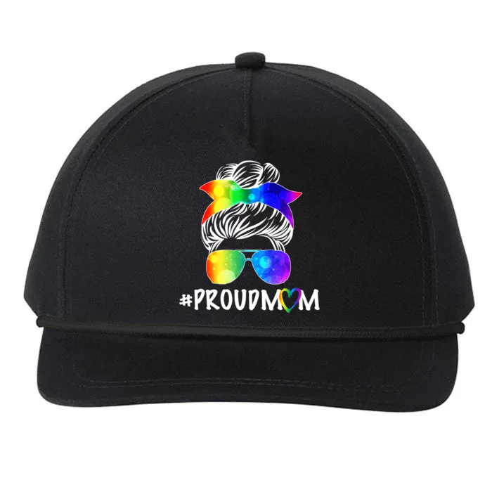 Proud Mom LGBT Rainbow Pride Snapback Five-Panel Rope Hat