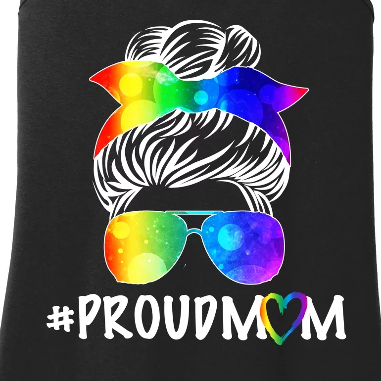 Proud Mom LGBT Rainbow Pride Ladies Essential Tank