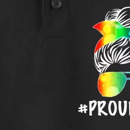 Proud Mom LGBT Rainbow Pride Dry Zone Grid Performance Polo