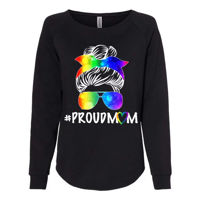 Proud Mom LGBT Rainbow Pride Womens California Wash Sweatshirt