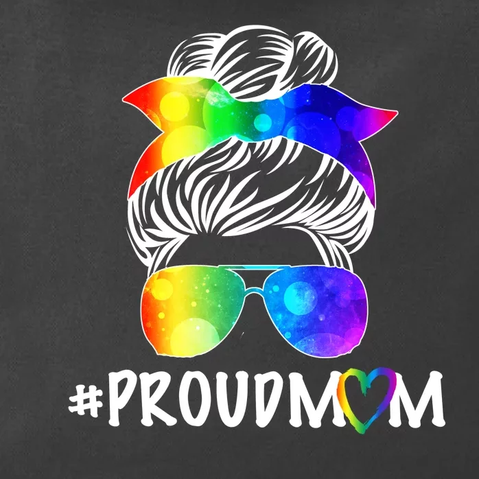 Proud Mom LGBT Rainbow Pride Zip Tote Bag