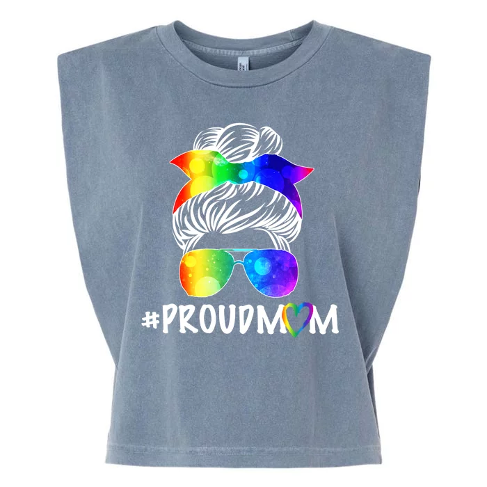 Proud Mom LGBT Rainbow Pride Garment-Dyed Women's Muscle Tee