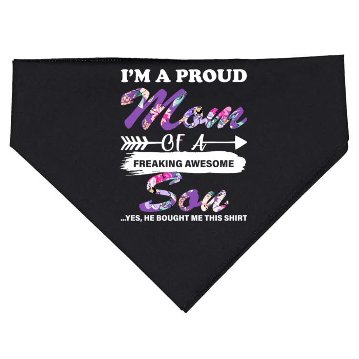 Proud Mom Of A Freaking Awesome Son USA-Made Doggie Bandana