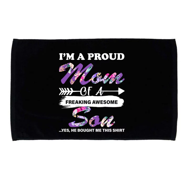 Proud Mom Of A Freaking Awesome Son Microfiber Hand Towel