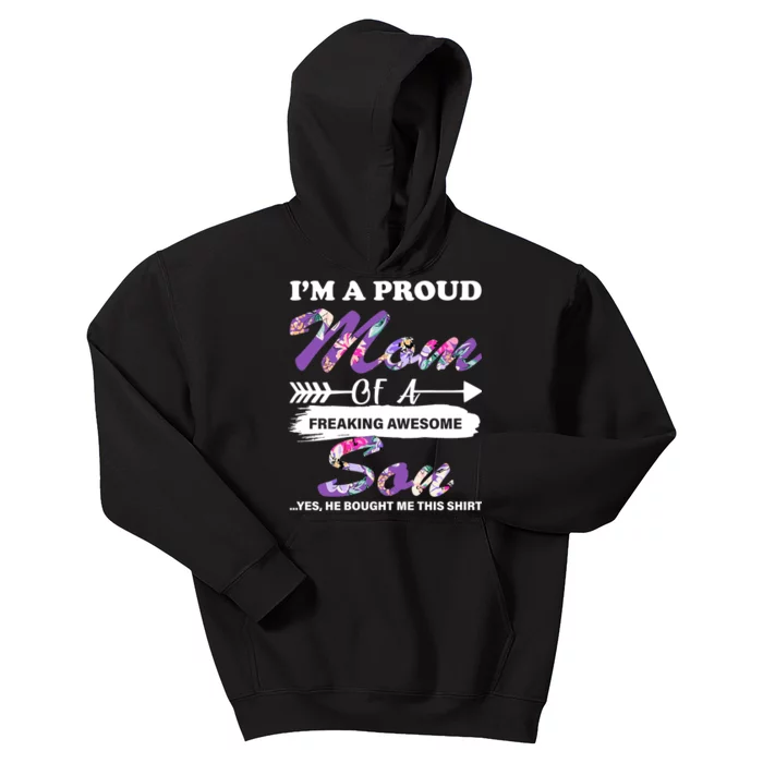 Proud Mom Of A Freaking Awesome Son Kids Hoodie