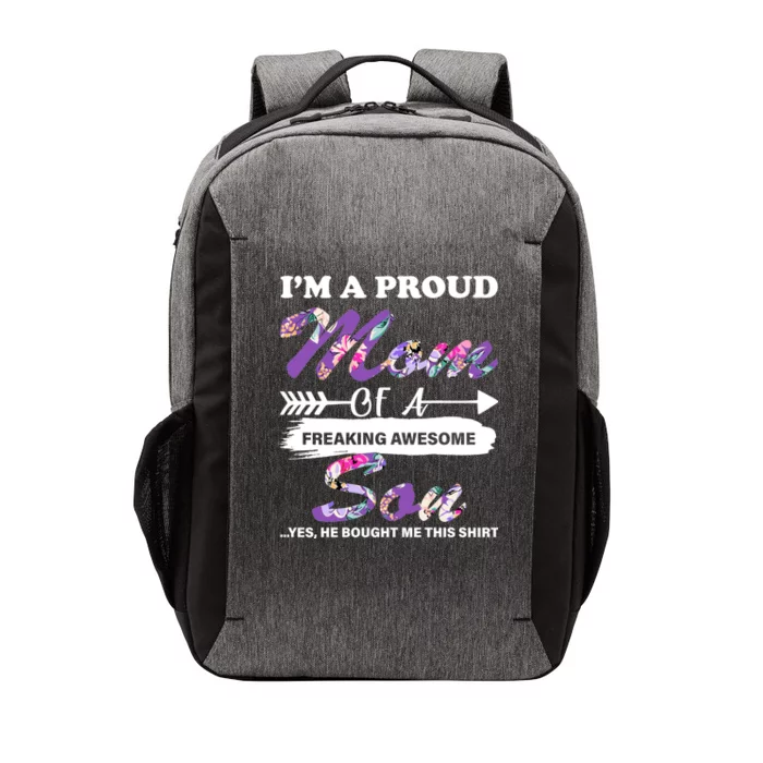 Proud Mom Of A Freaking Awesome Son Vector Backpack