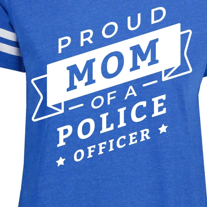 Proud Mom Of A Police Officer Enza Ladies Jersey Football T-Shirt